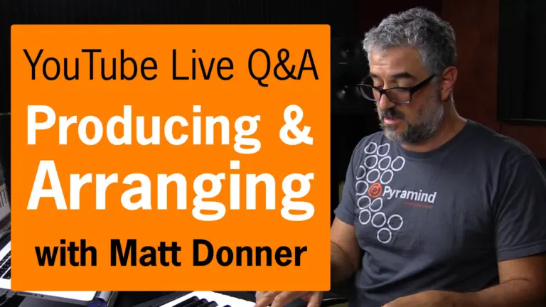 Live music production Q&A session with Matt Donner, a highly skilled music producer.