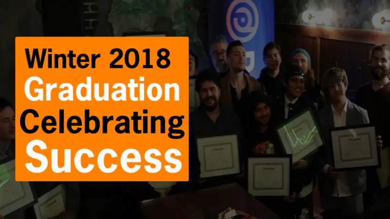 Winter 2018 graduation celebrating success in the music production program.
