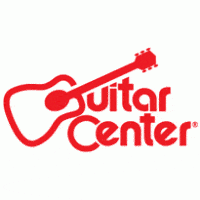 A guitar center logo featuring an acoustic guitar.