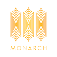 The Monarch Hotel logo showcases a harmonious blend of elegance and sophistication, embodying the essence of luxury.
