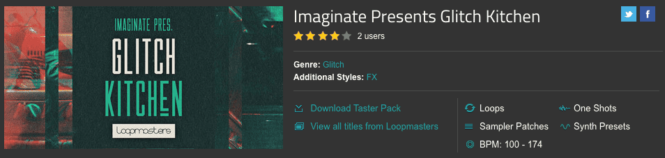  Imaginate’s Glitch Kitchen Sample Pack hosted by Loop Masters 
