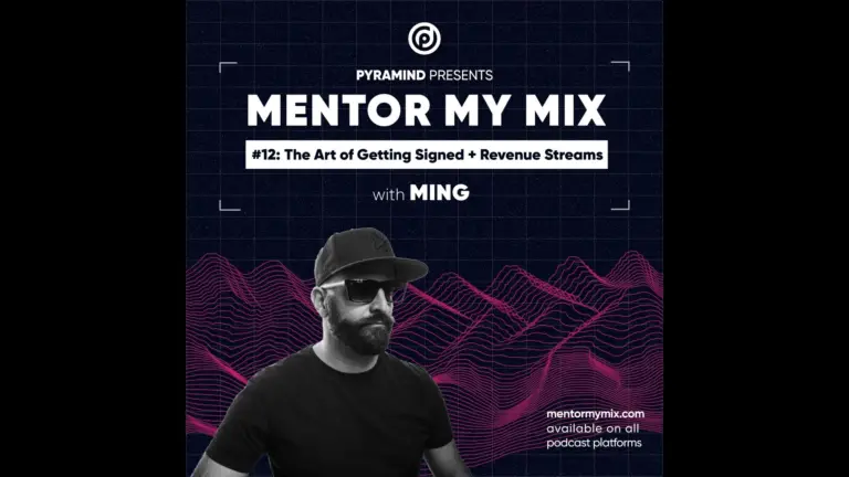 A flyer for Mentor My Mix featuring a man in a hat offering an exceptional music production program.