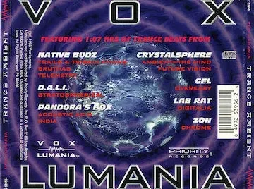 The cover of Vox's album Luminania reflects their expertise as a music producer in the realm of beatmaking.